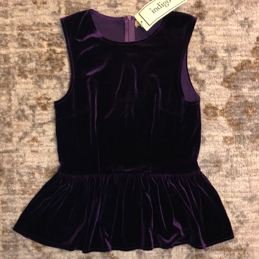 Purple Velvet Peplum top